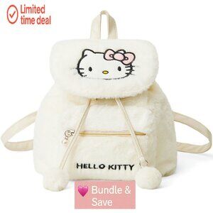 Large Plush Backpack, Soft Fuzzy Daypack with Adjustable Straps, 16 Inch